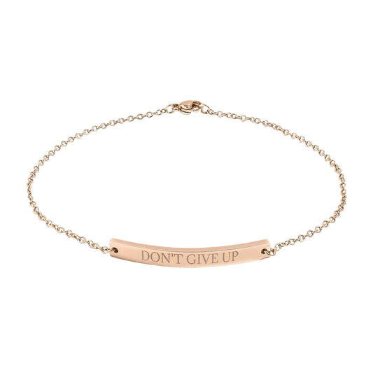 Curved Bar Anklet — Engraved "DON'T GIVE UP" Inspirational Chain Anklet Printify
