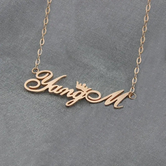 Hang Letter Name Fashion Necklace Collarbone Chain Simple Pendant Personality Cross High-end Necklace ANOINTED_ADORNED