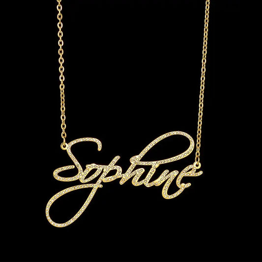 Custom Diamond Letter Name Necklace - Stainless Steel ANOINTED_ADORNED