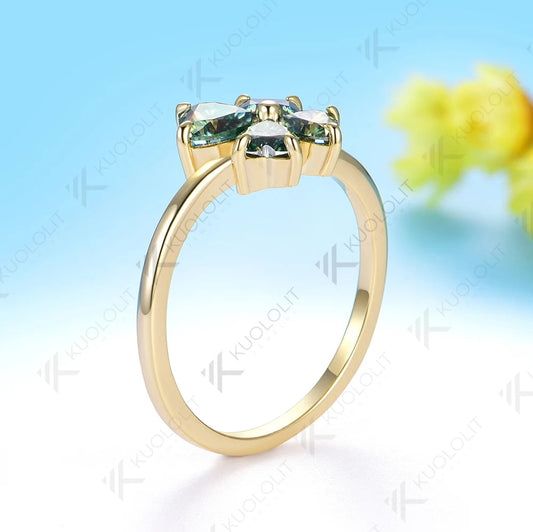 Kuololit 1.5CT Cyan Moissanite Ring ANOINTED_ADORNED