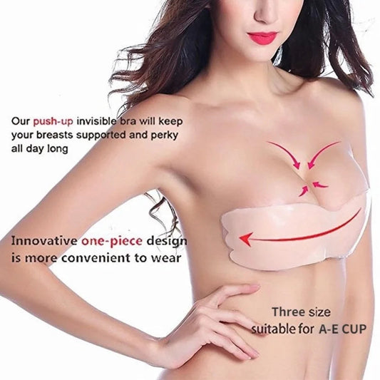 Reusable Invisible Push Up Bra Strapless Bras Silicone Self Adhesive Bras Nipple Cover Big Breasts Gathered Bralettes ANOINTED_ADORNED