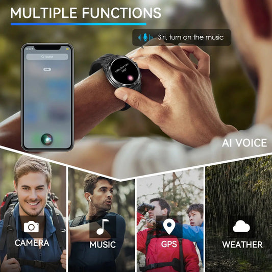 LaNikar Smart Watch AMOLED Display With In-Ear Bluetooth Headset Heart Rate Blood Pressure Oxygen Saturation Monitoring HD Audio ANOINTED_ADORNED