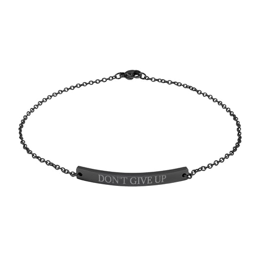 Curved Bar Anklet — Engraved "DON'T GIVE UP" Inspirational Chain Anklet Printify
