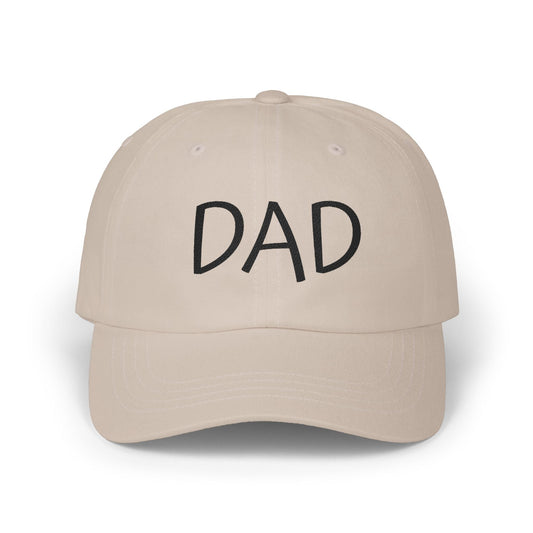 Dad Cap — White Embroidered "DAD" Baseball Hat (Back: "You Are Adorned") Printify