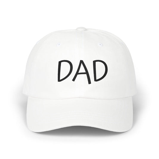 Dad Cap — White Embroidered "DAD" Baseball Hat (Back: "You Are Adorned") Printify