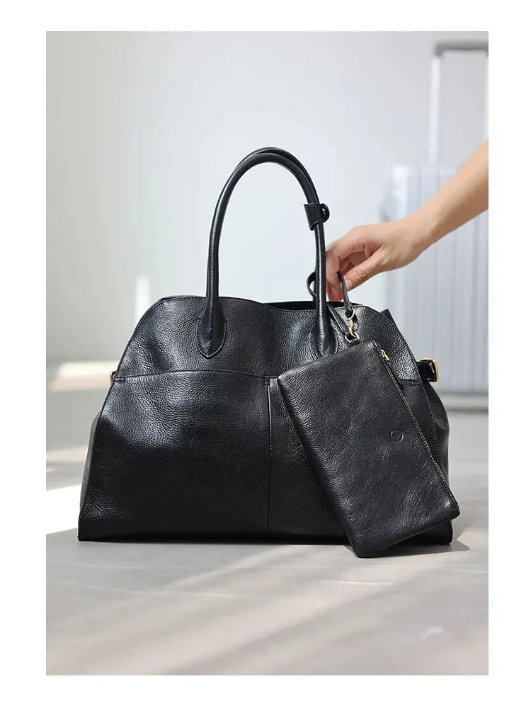 Women's Genuine Leather Large Capacity Tote Bag Female Retro Luxury Briefcase Vintage Cowhide Shoulder Handbag ANOINTED_ADORNED