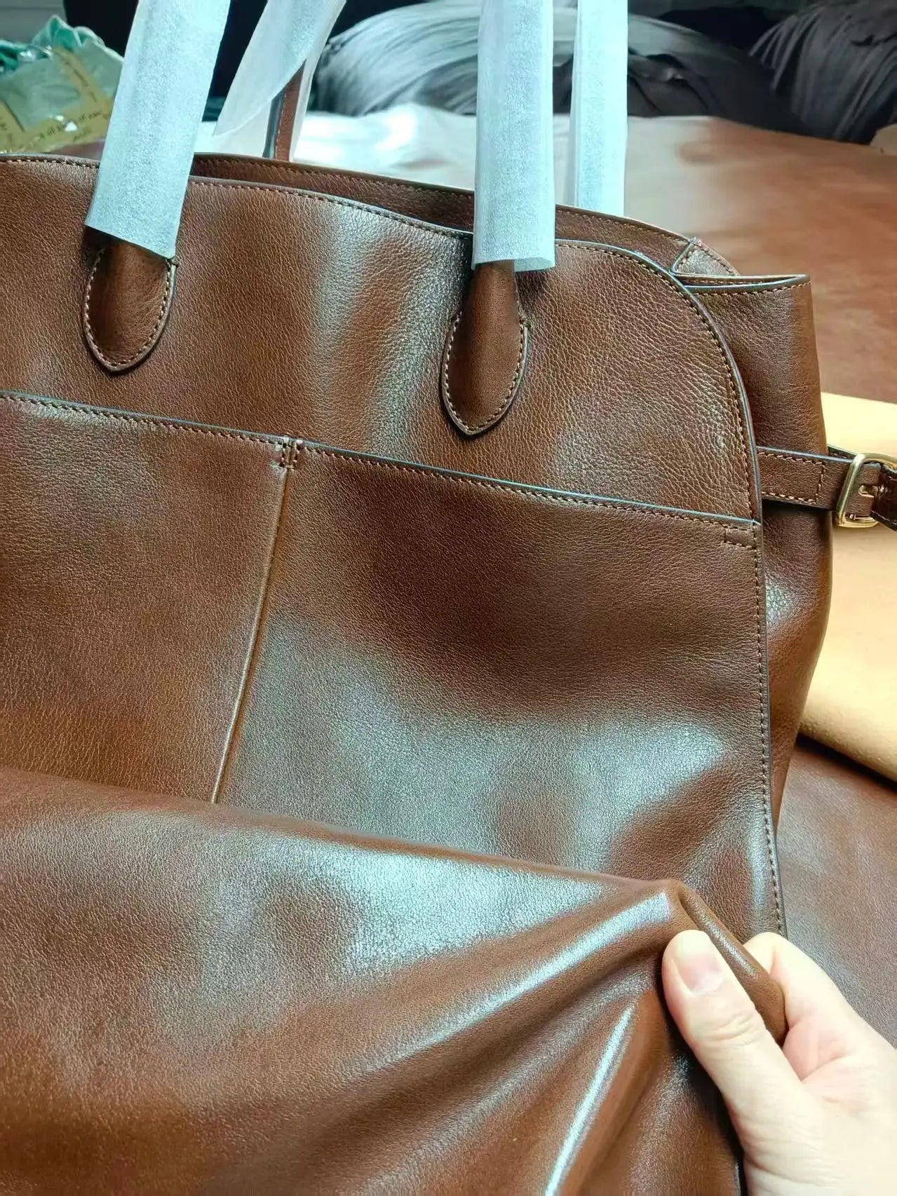 Women's Genuine Leather Large Capacity Tote Bag Female Retro Luxury Briefcase Vintage Cowhide Shoulder Handbag ANOINTED_ADORNED
