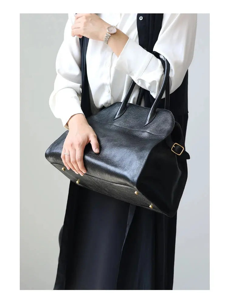 Women's Genuine Leather Large Capacity Tote Bag Female Retro Luxury Briefcase Vintage Cowhide Shoulder Handbag ANOINTED_ADORNED