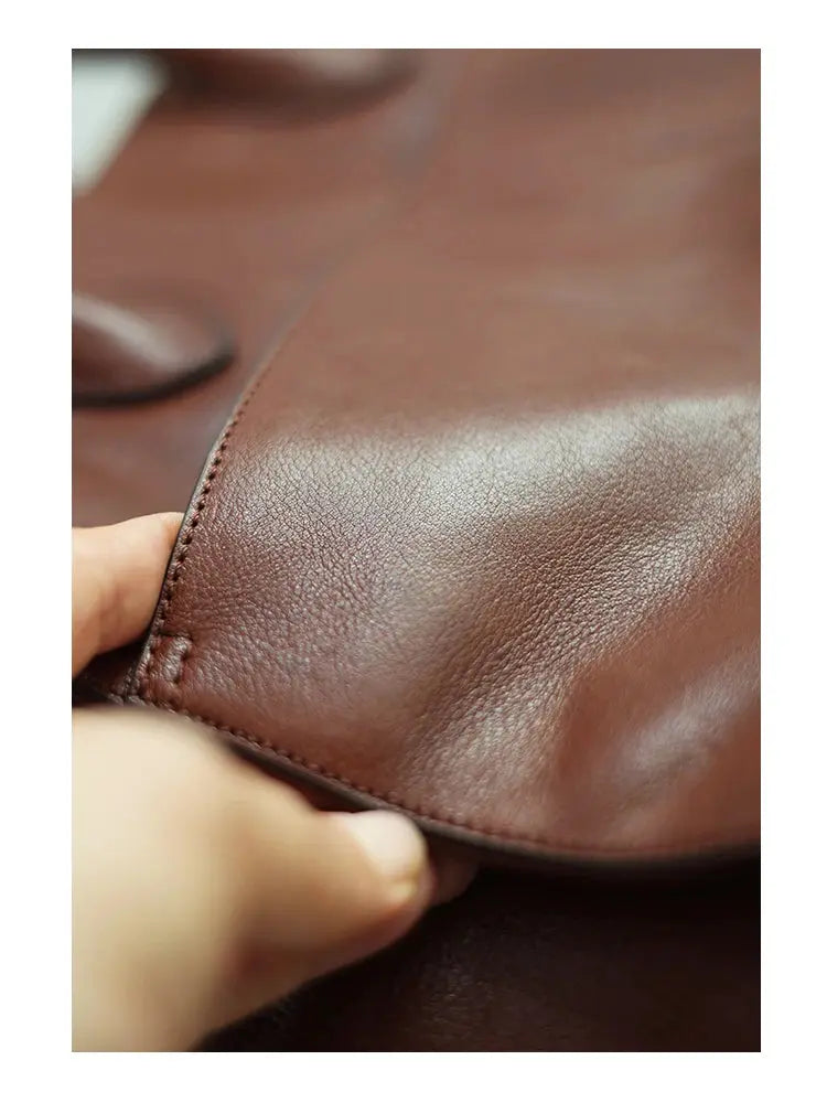 Women's Genuine Leather Large Capacity Tote Bag Female Retro Luxury Briefcase Vintage Cowhide Shoulder Handbag ANOINTED_ADORNED