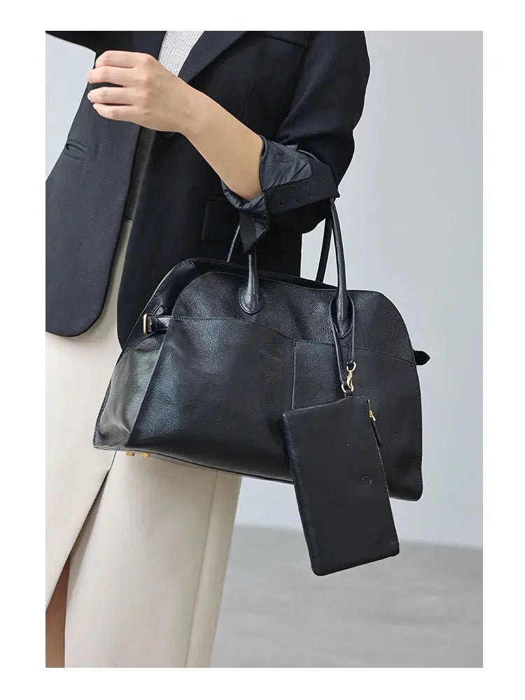 Women's Genuine Leather Large Capacity Tote Bag Female Retro Luxury Briefcase Vintage Cowhide Shoulder Handbag ANOINTED_ADORNED