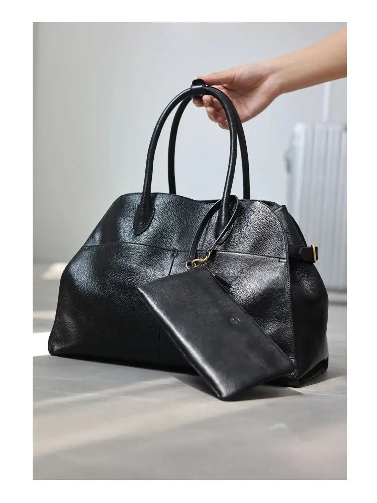 Women's Genuine Leather Large Capacity Tote Bag Female Retro Luxury Briefcase Vintage Cowhide Shoulder Handbag ANOINTED_ADORNED