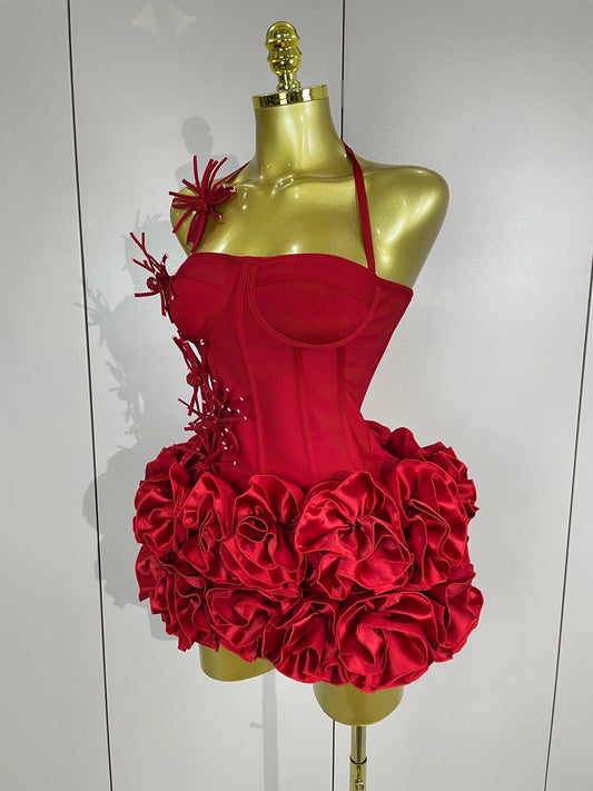 Sexy Halter Prom Gown Celebrity Club Two Piece Set Cocktail Elegant Women Fashion Luxury Birthday Party Red Black Bandage Outfit ANOINTED_ADORNED