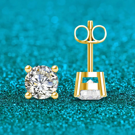 Szjinao Real Full 18k Gold Earrings AU750 Moissanite Diamond Real Gold Women Jewelry Certifid K Gold Luxurious Valentines Gifts ANOINTED_ADORNED