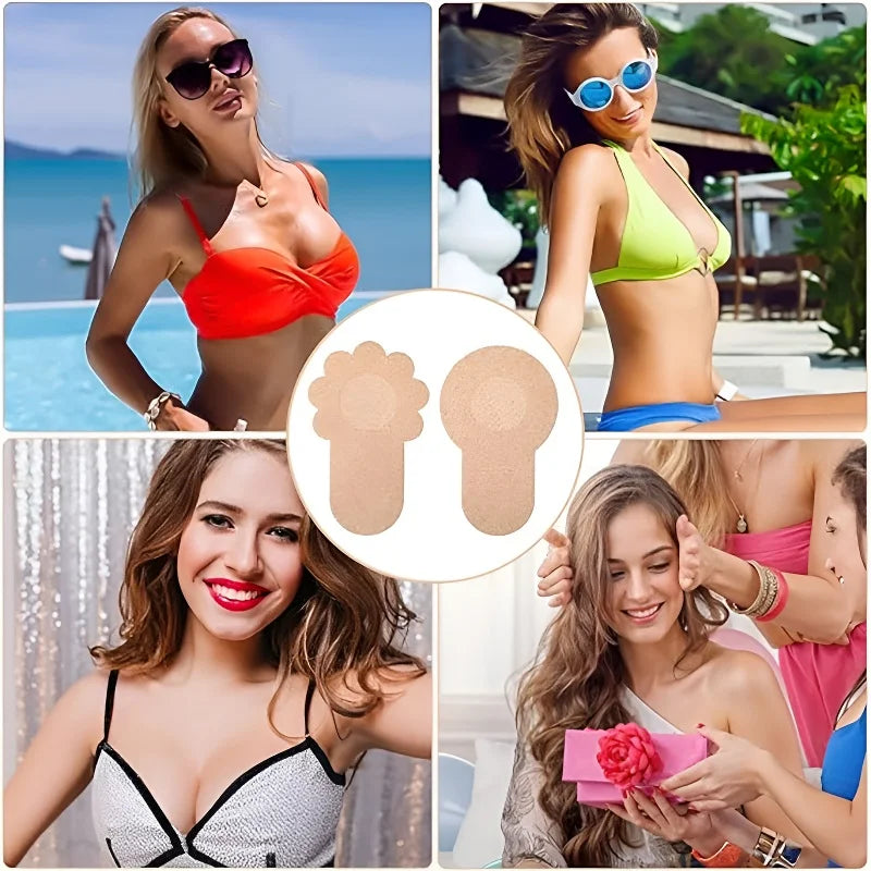 Nipple Covers Disposable Breast Pasties Adhesive Bras  Invisible Self-Adhesive Strapless Push-Up Bras for Women ANOINTED_ADORNED