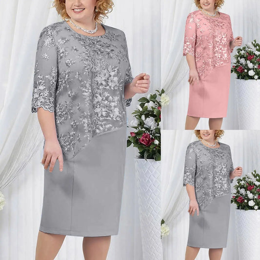 Plus Size Lace Embroidery Evening Dress ANOINTED_ADORNED