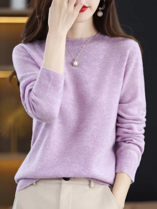 Women's 100% Merino Wool Mock Neck Sweater ANOINTED_ADORNED