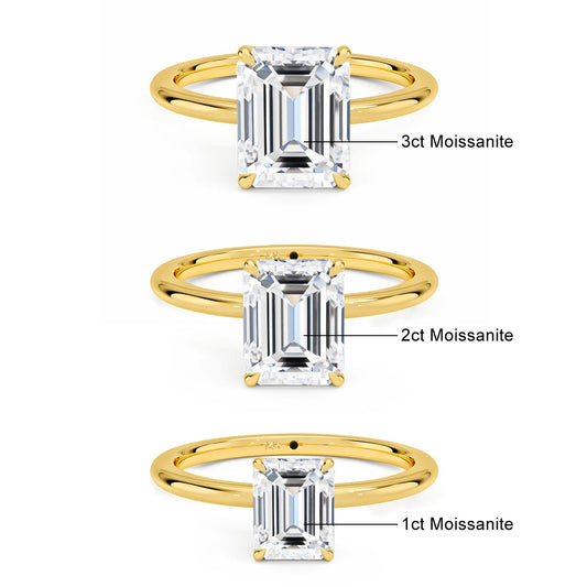 Classic 14K Gold Ring Certificate Emerald Cut Moissanite Diamond Rings 1ct 2ct 3ct Au585 K Gold Wedding Fine Jewelry for Women ANOINTED_ADORNED