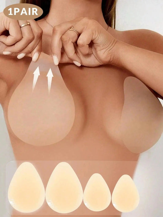 2-Piece/4-Piece Set of Women's Waterdrop-Shaped Ultra-Thin Silicone Nipple Covers, Invisible and Seamless, Lift the Breasts, Prevent Sagging, Comfortable and Skin-Friendly, Non-Slip and Secure, Seamless Fit, Reusable, Anti-Bu ANOINTED_ADORNED