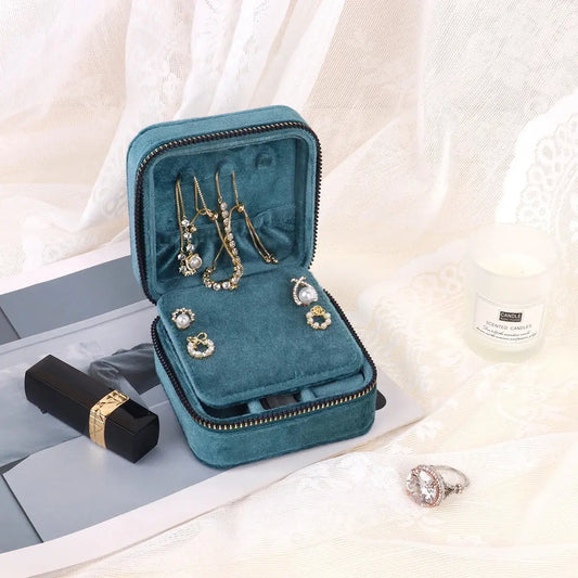 Rhombus Velvet Jewelry Box with Mirror ANOINTED_ADORNED