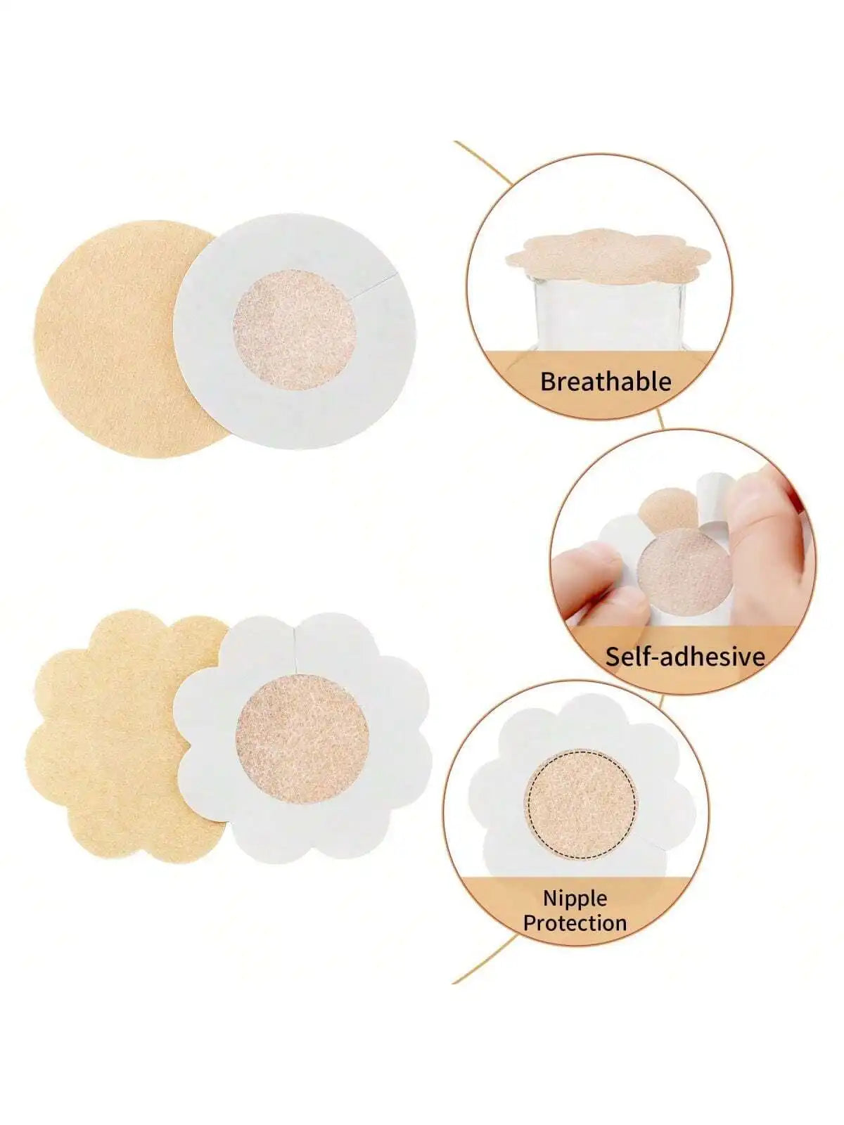 100-Pack Disposable Nipple Covers | Flower & Round ANOINTED_ADORNED
